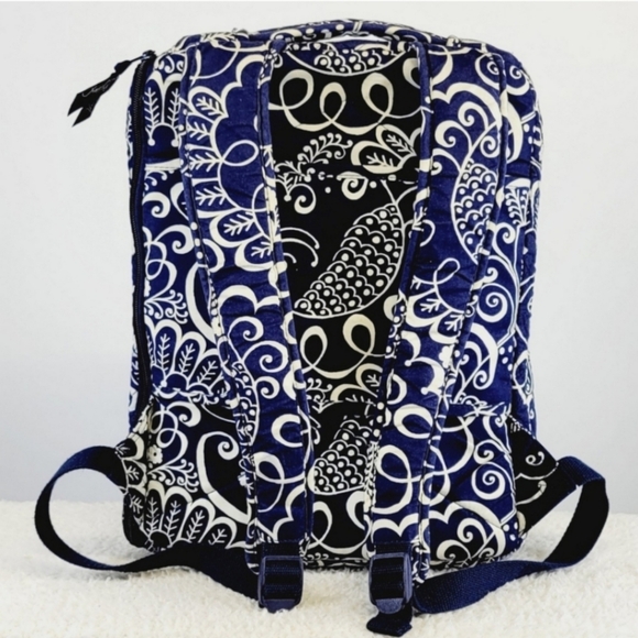 VERA BRADLEY Navy Blue Twirly Birds Backpack - Picture 3 of 16